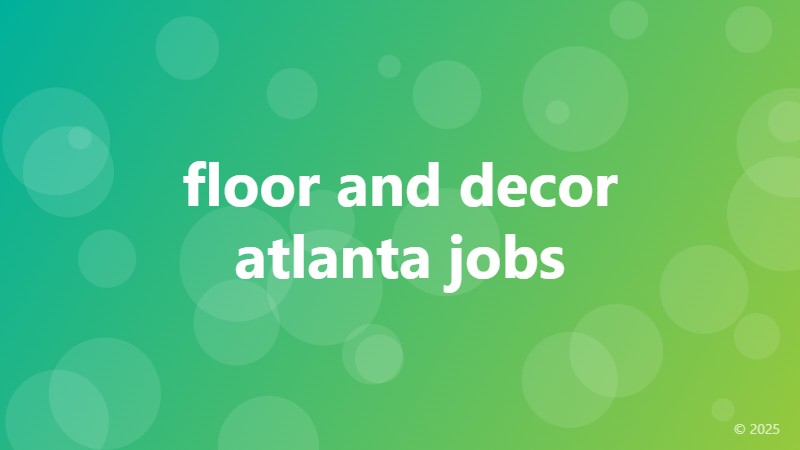 floor and decor atlanta jobs
