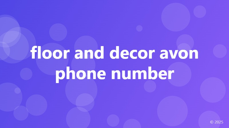 floor and decor avon phone number