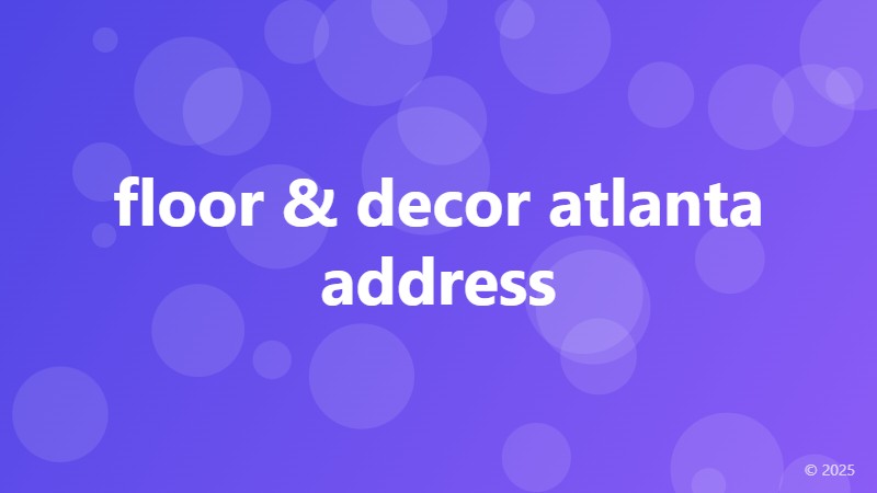 floor & decor atlanta address