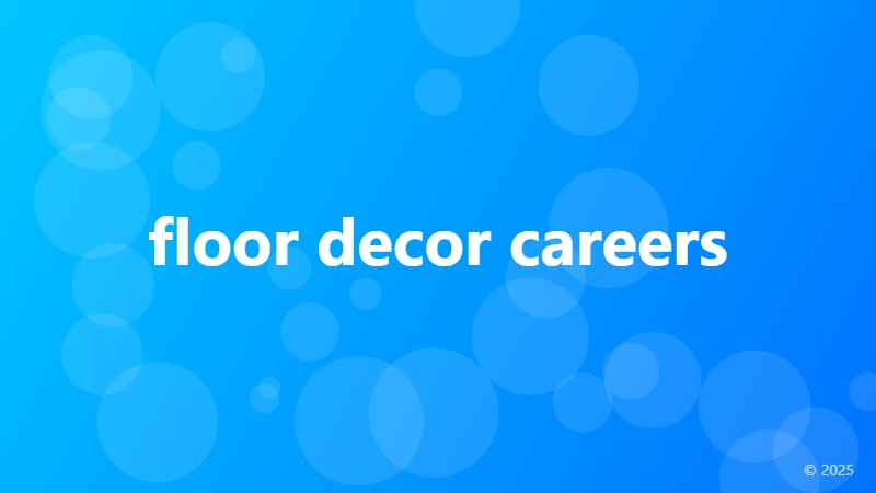 floor decor careers