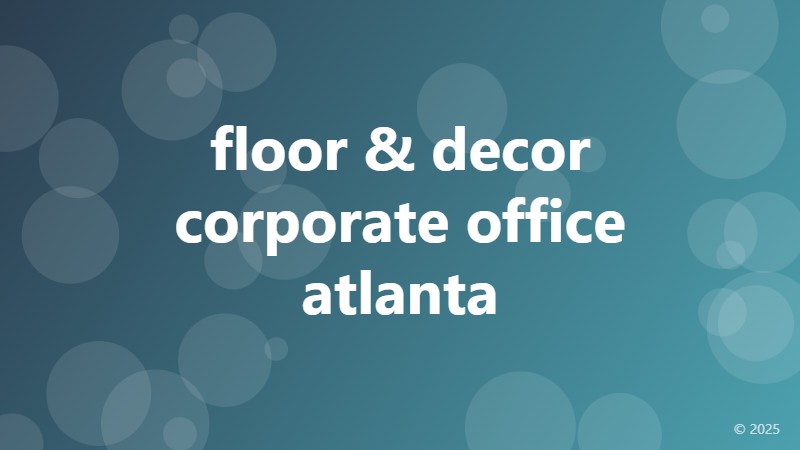floor & decor corporate office atlanta