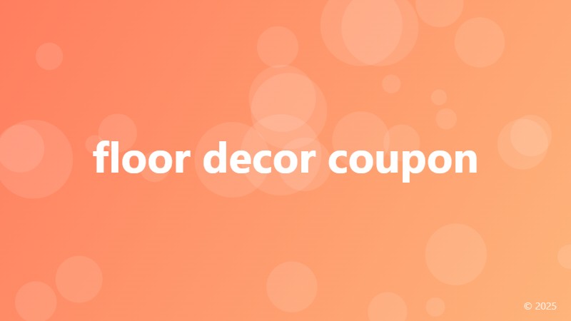 floor decor coupon