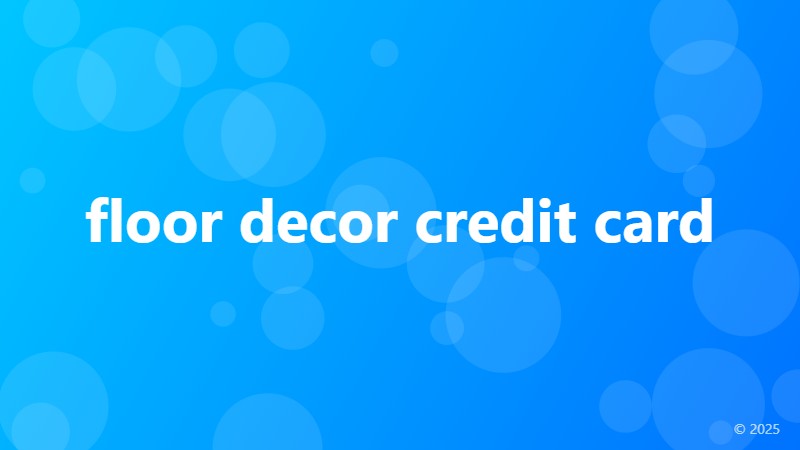 floor decor credit card