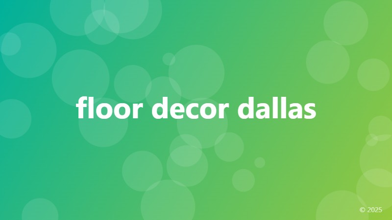 floor decor dallas