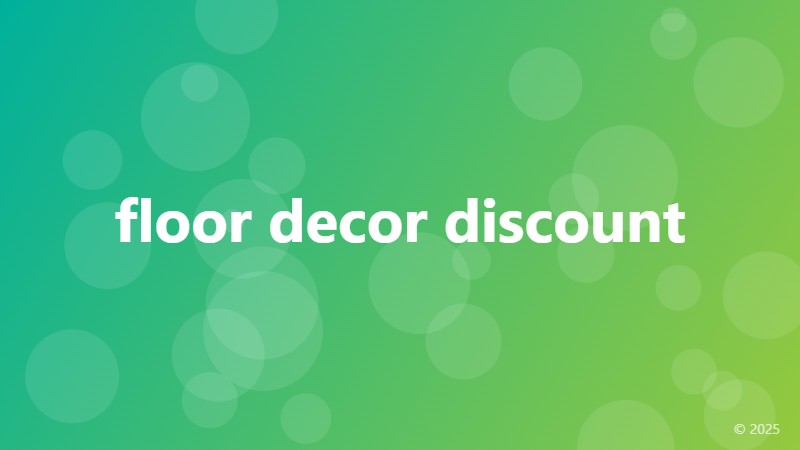 floor decor discount