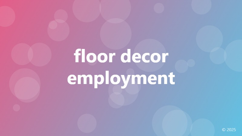 floor decor employment