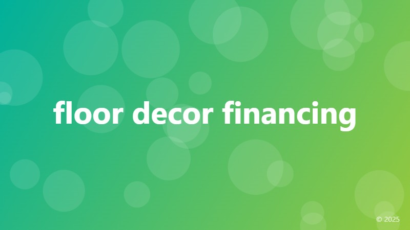 floor decor financing