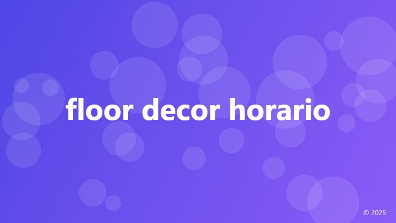 floor decor horario